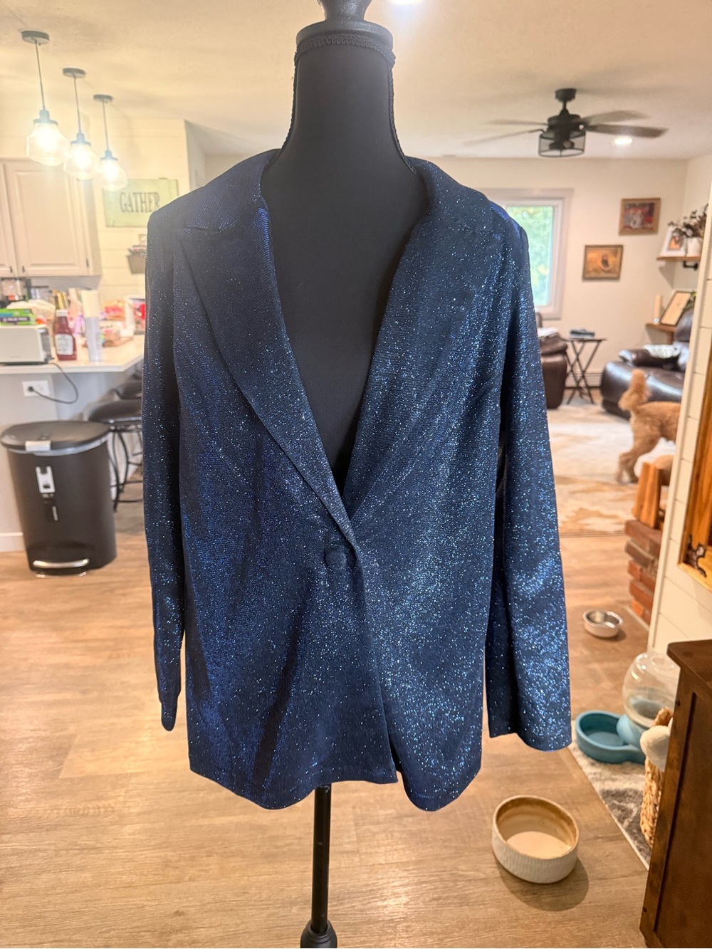 Rock & Roll Denim Sparkle Navy Women's Blazer Jacket